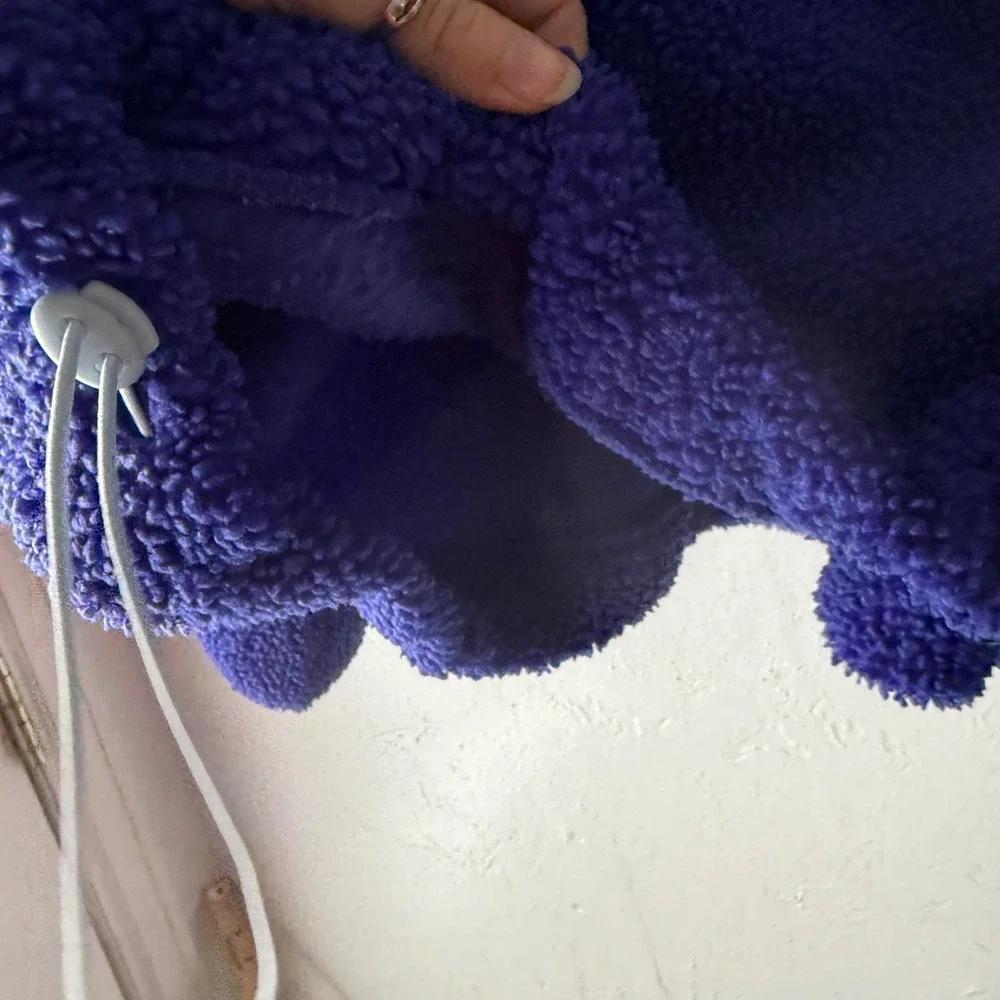Wild Fable Womens Purple Fleece Sherpa Quarter Zip Hoodie Top XXL Plus - Picture 5 of 10